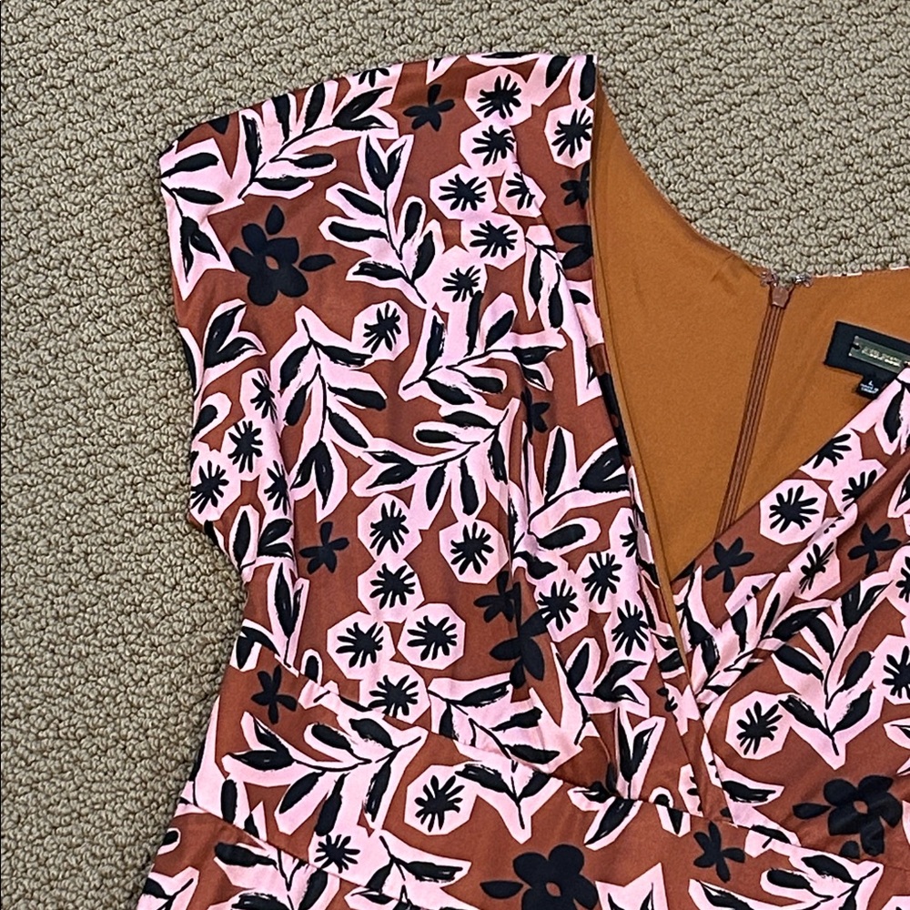 Alexia Admor Brielle Maxi Dress Large Pink Brown Multi Floral Wedding Formal - Picture 4 of 16